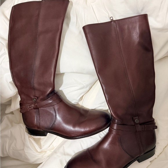 Frye Brown Leather Tall, Knee Boots - Picture 6 of 10